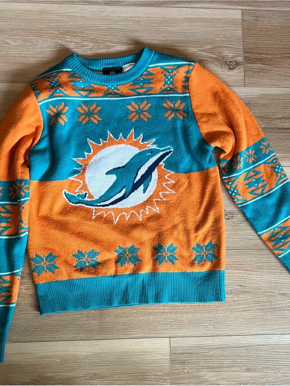 NFL Miami Dolphins Youth Ugly Christmas Sweater - Size Medium 10/12